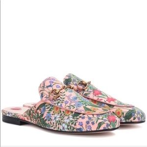 Gucci Princetown Floral Pink Mules Loafers 37.5